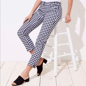 LOFT gingham riviera pants size 12 petite Marisa